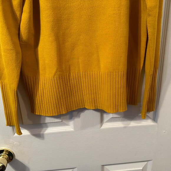Women's French Connection Mustard Yellow Roll Neck Jumper/Sweater. Size M. NWT. - Picture 3 of 8